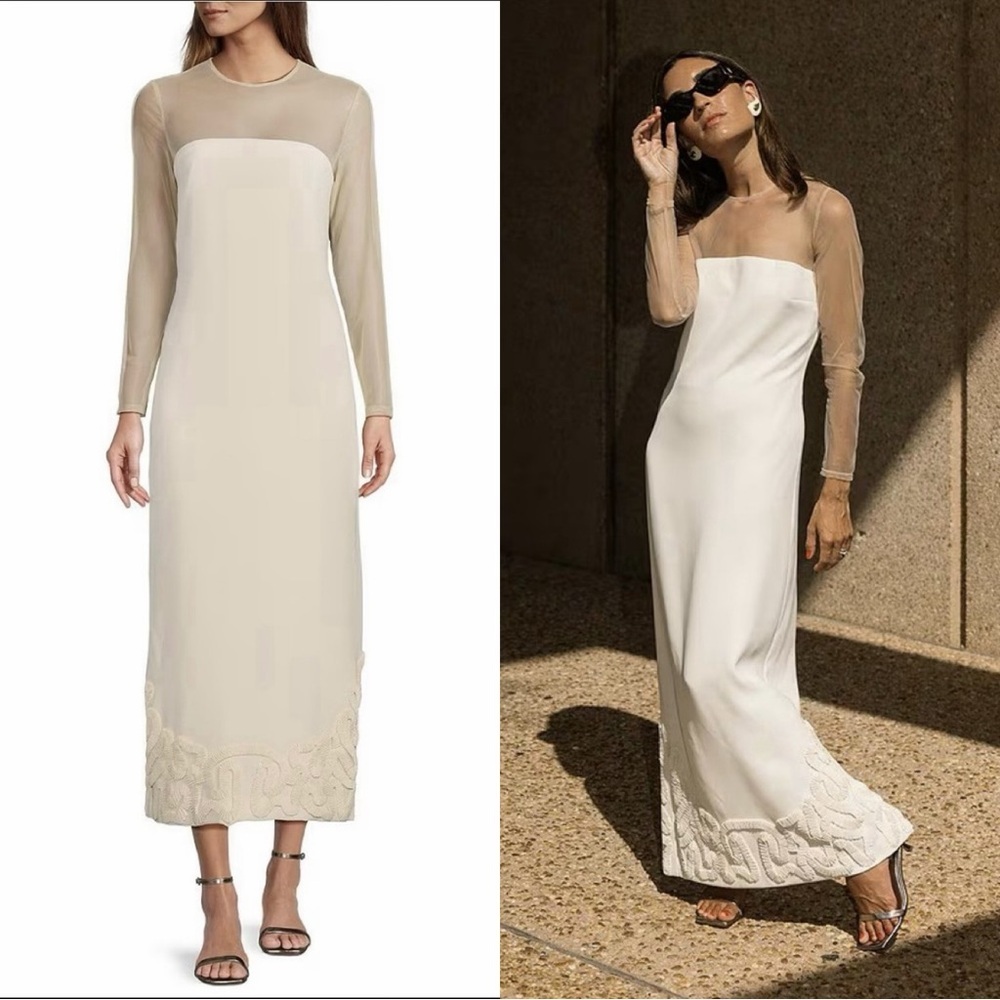 NWT ANTONIO MELANI x Elizabeth Damrich Babe Mesh Crepe Soutache Dress, Size 2
